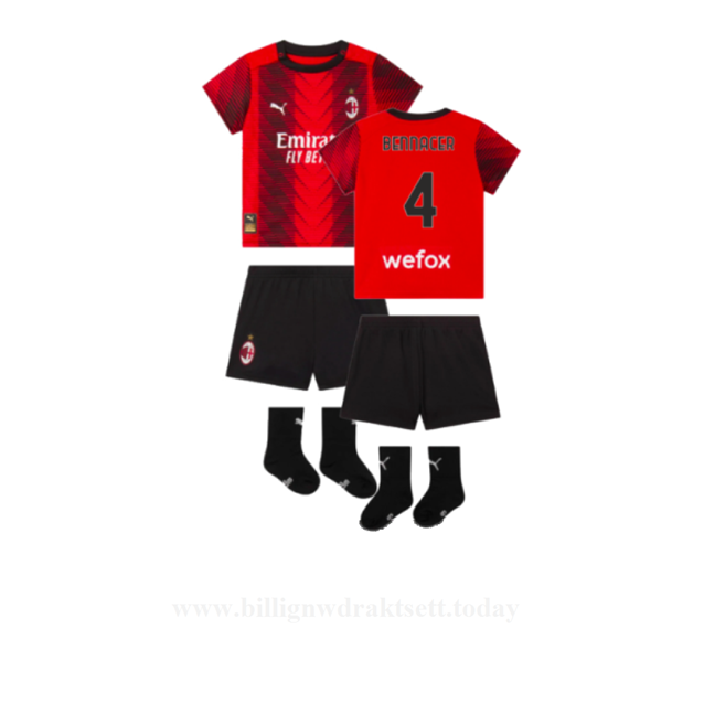 Billige Fotballdrakter Barn AC Milan BENNACER #4 Hjemmedraktsett 2023-24