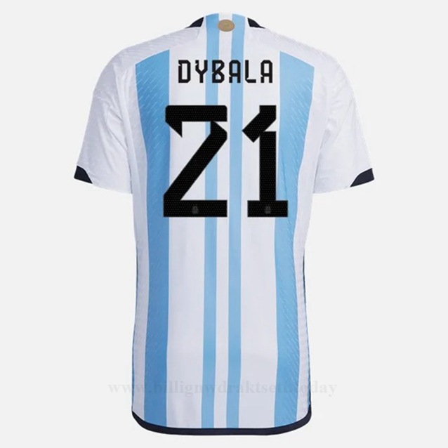 Billige Fotballdrakter Argentina DYBALA #21 Hjemmedraktsett VM 2022