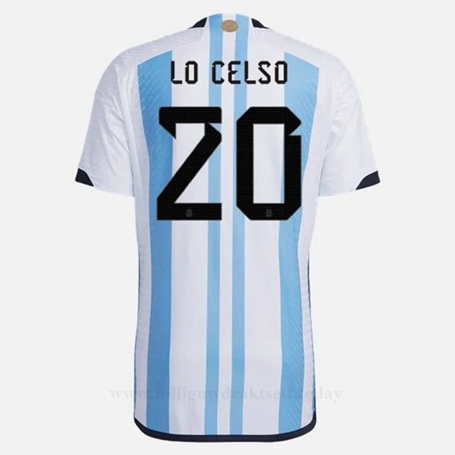 Billige Fotballdrakter Argentina LO CELSO #20 Hjemmedraktsett VM 2022