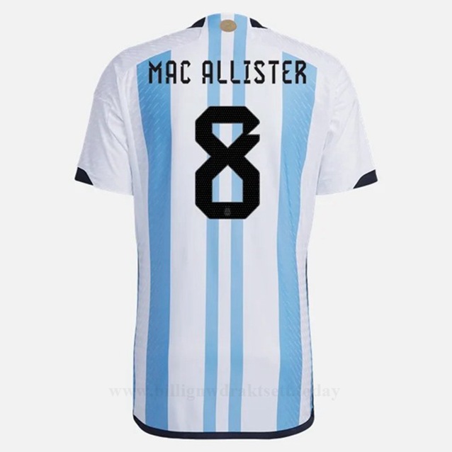 Billige Fotballdrakter Argentina MAC ALLISTER #8 Hjemmedraktsett VM 2022