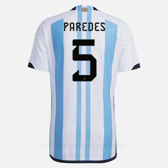 Billige Fotballdrakter Argentina PAREDES #5 Hjemmedraktsett VM 2022
