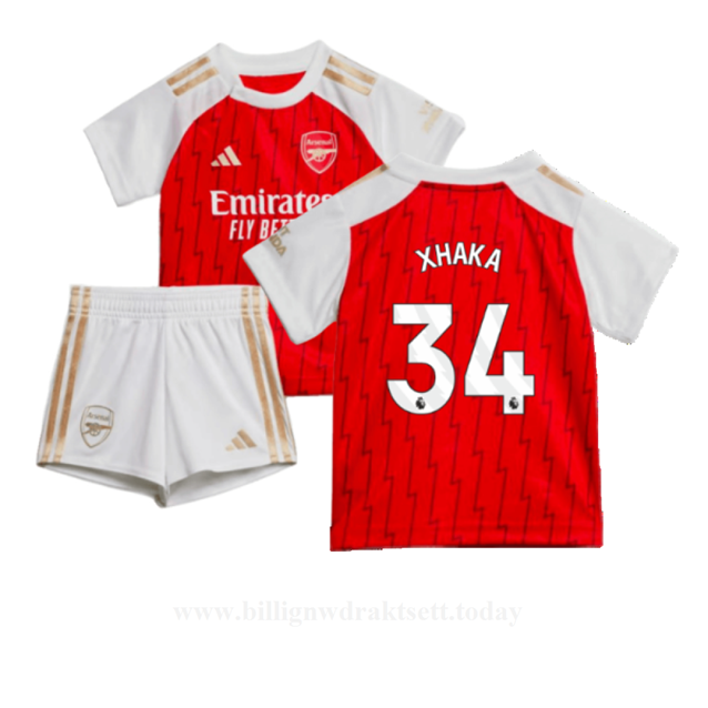 Billige Fotballdrakter Barn Arsenal XHAKA #34 Hjemmedraktsett 2023-24