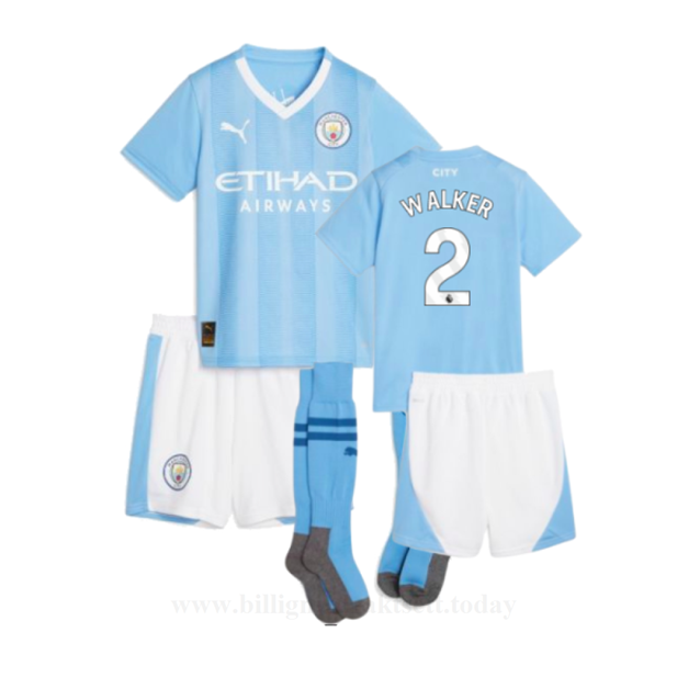 Billige Fotballdrakter Barn Manchester City WALKER #2 Hjemmedraktsett 2023-24