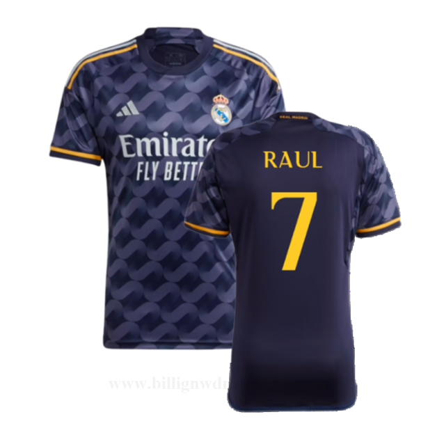 Billige Fotballdrakter FC Real Madrid RAUL #7 Bortedraktsett 2023-24