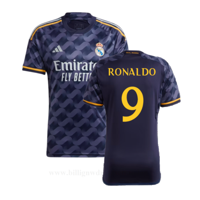 Billige Fotballdrakter FC Real Madrid RONALDO #9 Bortedraktsett 2023-24