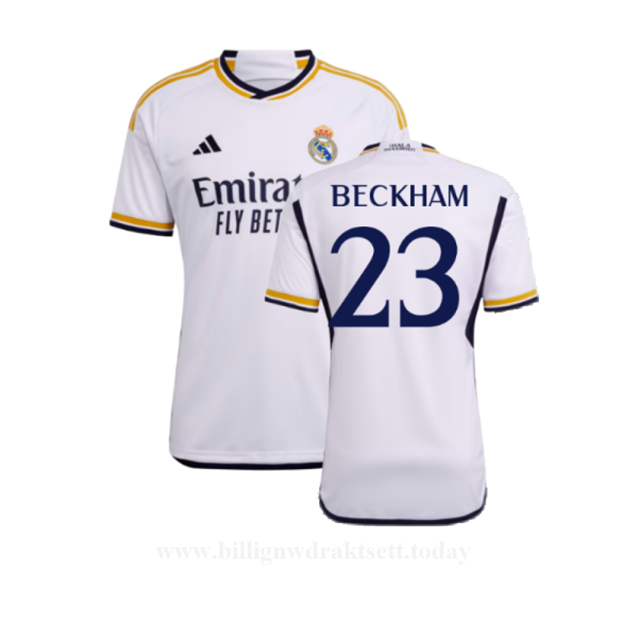 Billige Fotballdrakter FC Real Madrid BECKHAM #23 Hjemmedraktsett 2023-24