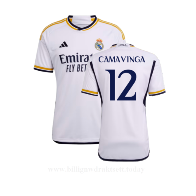 Billige Fotballdrakter FC Real Madrid CAMAVINGA #12 Hjemmedraktsett 2023-24