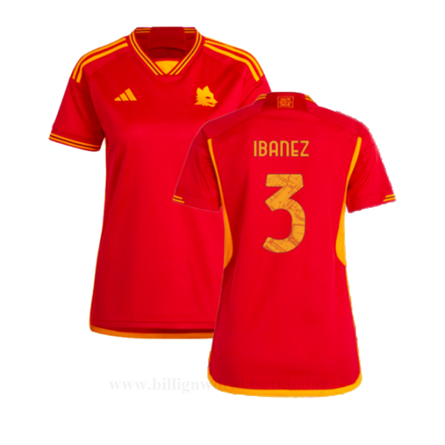 Billige Fotballdrakter Dame AS Roma IBANEZ #3 Hjemmedraktsett 2023-24